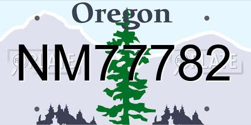 NM77782 Oregon License Plate