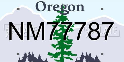 NM77787 Oregon License Plate
