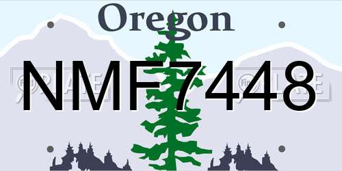 NMF7448 Oregon License Plate