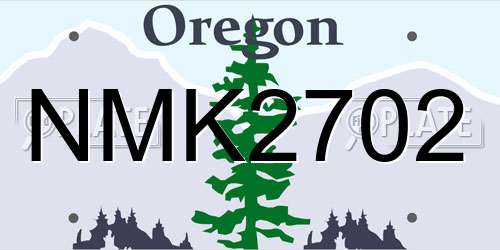 NMK2702 Oregon License Plate