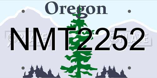 NMT2252 Oregon License Plate
