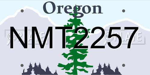 NMT2257 Oregon License Plate