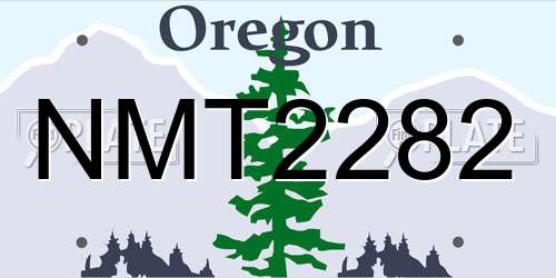 NMT2282 Oregon License Plate