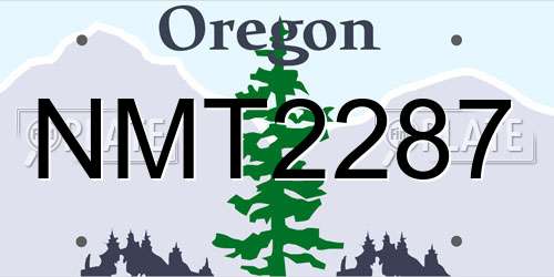 NMT2287 Oregon License Plate