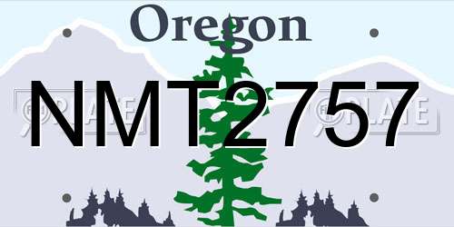 NMT2757 Oregon License Plate