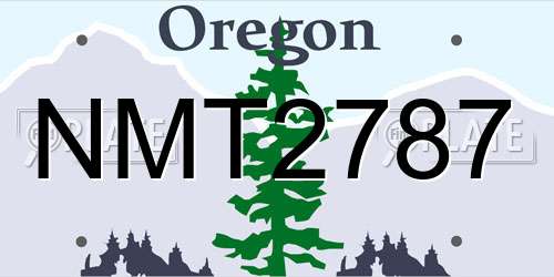 NMT2787 Oregon License Plate