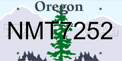 NMT7252 Oregon License Plate