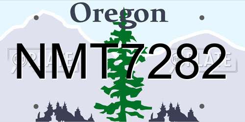 NMT7282 Oregon License Plate