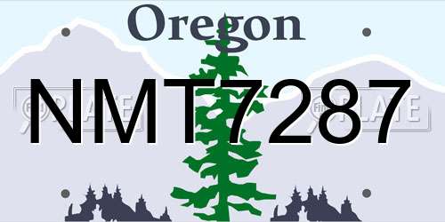 NMT7287 Oregon License Plate