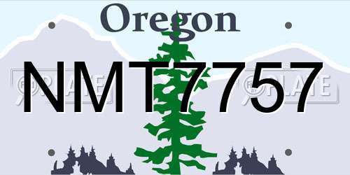 NMT7757 Oregon License Plate