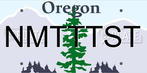 NMTTTST Oregon License Plate