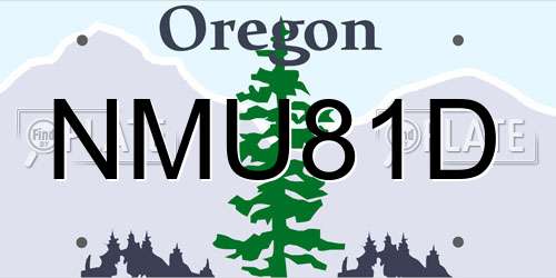 NMU81D Oregon License Plate