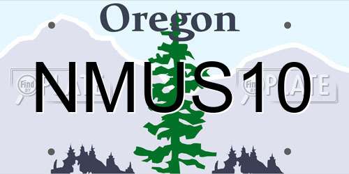 NMUS10 Oregon License Plate