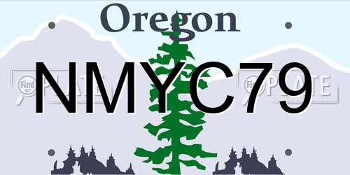 NMYC79 Oregon License Plate