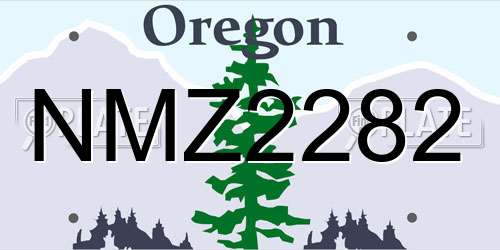 NMZ2282 Oregon License Plate