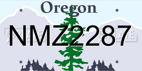 NMZ2287 Oregon License Plate