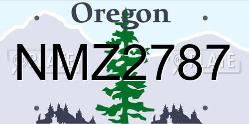 NMZ2787 Oregon License Plate