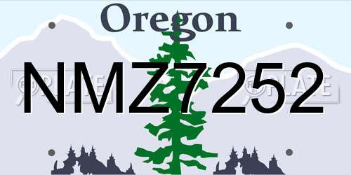 NMZ7252 Oregon License Plate