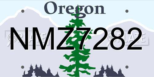 NMZ7282 Oregon License Plate