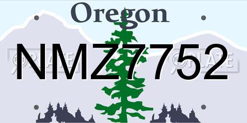 NMZ7752 Oregon License Plate