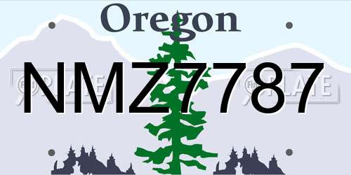 NMZ7787 Oregon License Plate