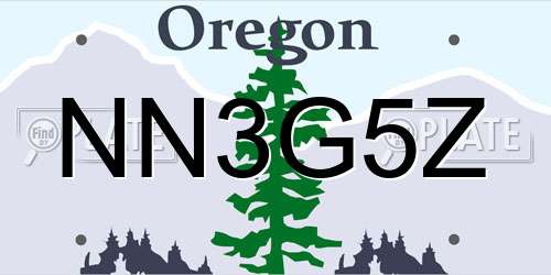 NN3G5Z Oregon License Plate
