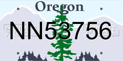 NN53756 Oregon License Plate