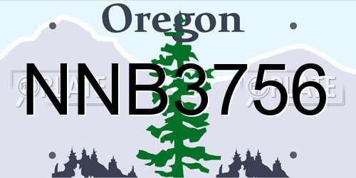 NNB3756 Oregon License Plate