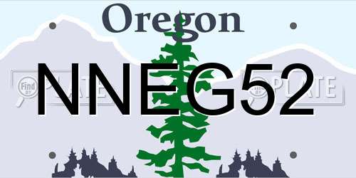 NNEG52 Oregon License Plate
