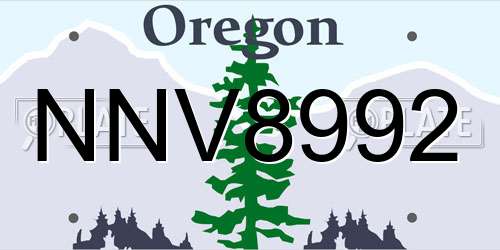 NNV8992 Oregon License Plate