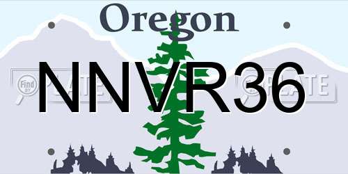 NNVR36 Oregon License Plate