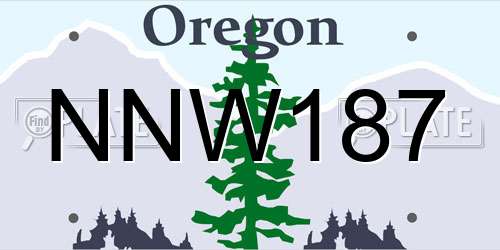 NNW187 Oregon License Plate