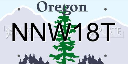 NNW18T Oregon License Plate