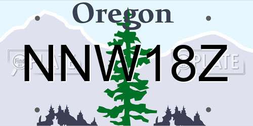 NNW18Z Oregon License Plate