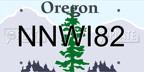 NNWI82 Oregon License Plate