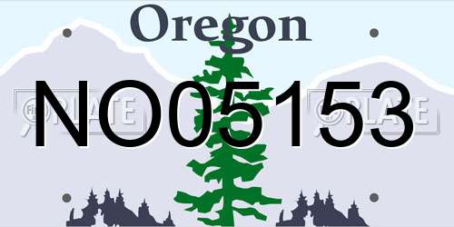 NO05153 Oregon License Plate