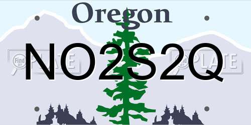 NO2S2Q Oregon License Plate