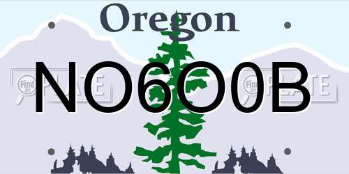 NO6O0B Oregon License Plate