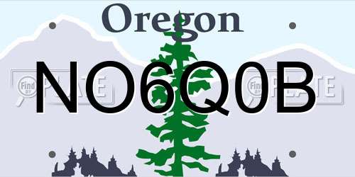 NO6Q0B Oregon License Plate