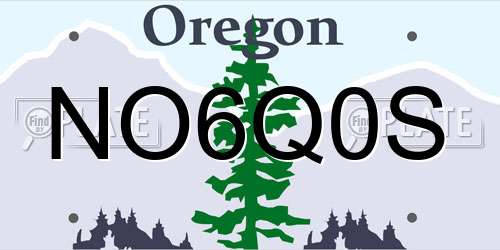 NO6Q0S Oregon License Plate