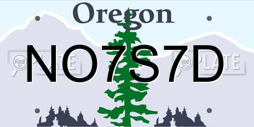 NO7S7D Oregon License Plate