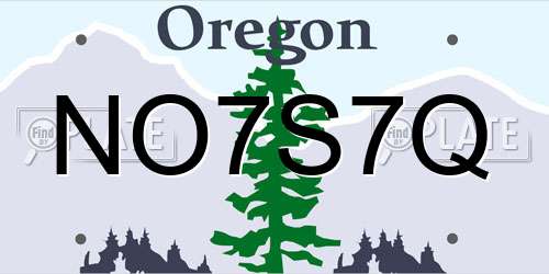 NO7S7Q Oregon License Plate