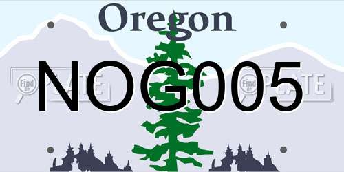 NOG005 Oregon License Plate