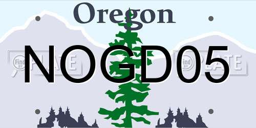 NOGD05 Oregon License Plate