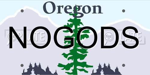 NOGODS Oregon License Plate