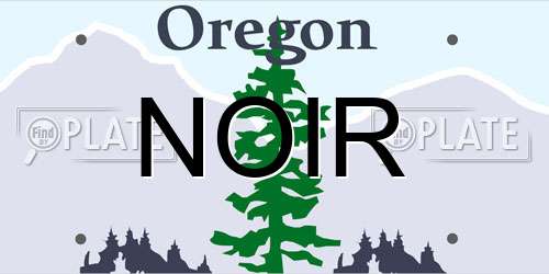 NOIR Oregon License Plate