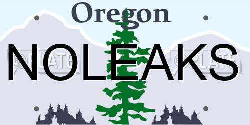NOLEAKS Oregon License Plate