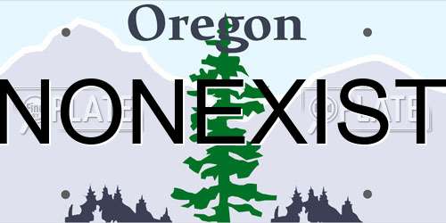NONEXIST Oregon License Plate