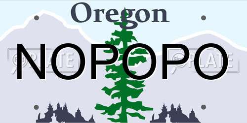 NOPOPO Oregon License Plate