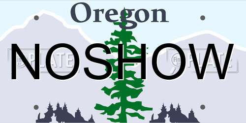 NOSHOW Oregon License Plate